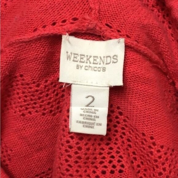 Weekends Chico’s Women’s Patara Tie Front Hoodie Cardigan Sweater, size 12 - Picture 6 of 10